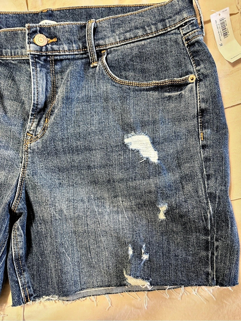 Old Navy Mid-Rise Cut-Off Distressed Denim Shorts Distressed Denim Jean Shorts